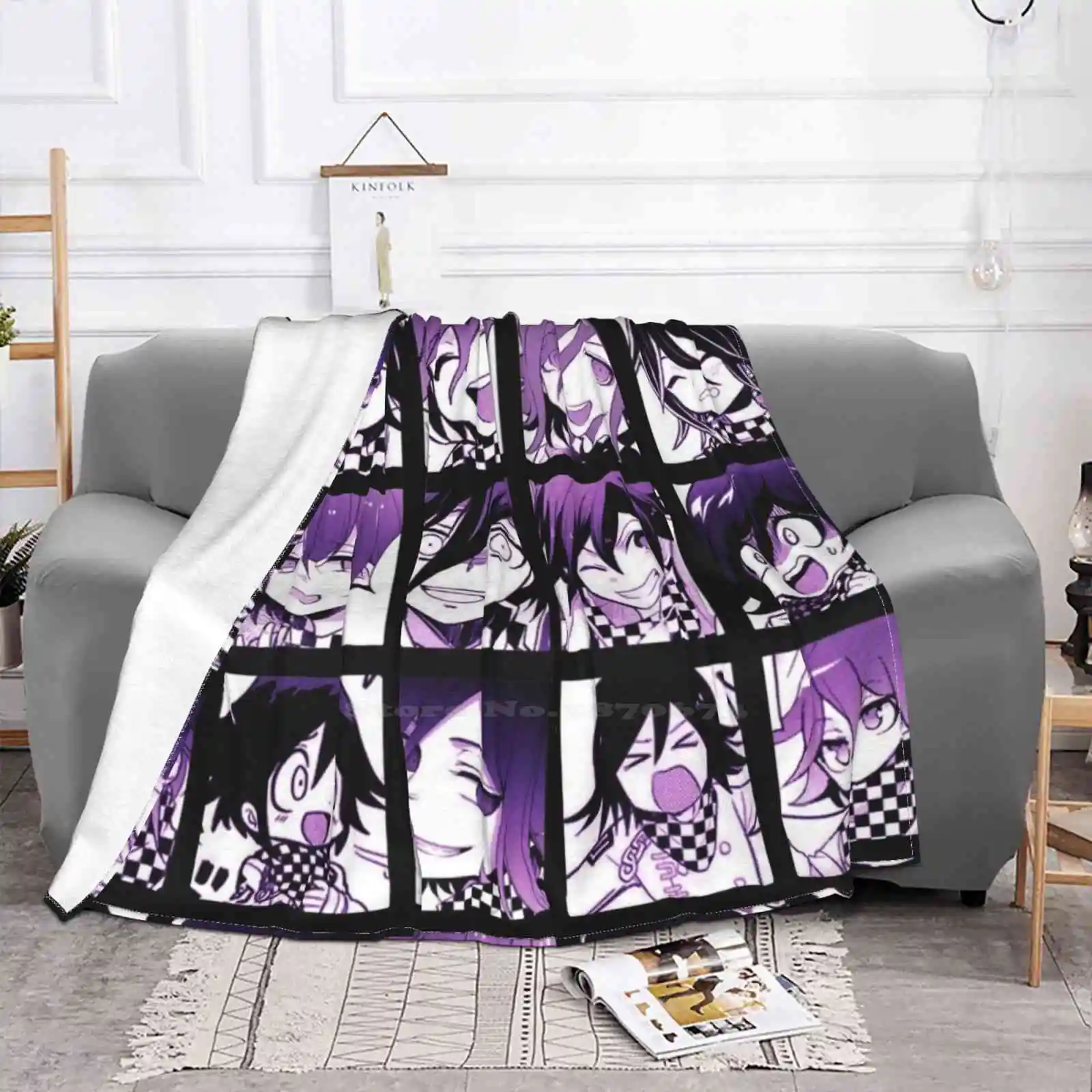 Kokichi Manga Collection Ver. 2 ( Colored ) Top Quality Comfortable Bed Sofa Soft Blanket Kokichi Ouma Oma Danganronpa V3