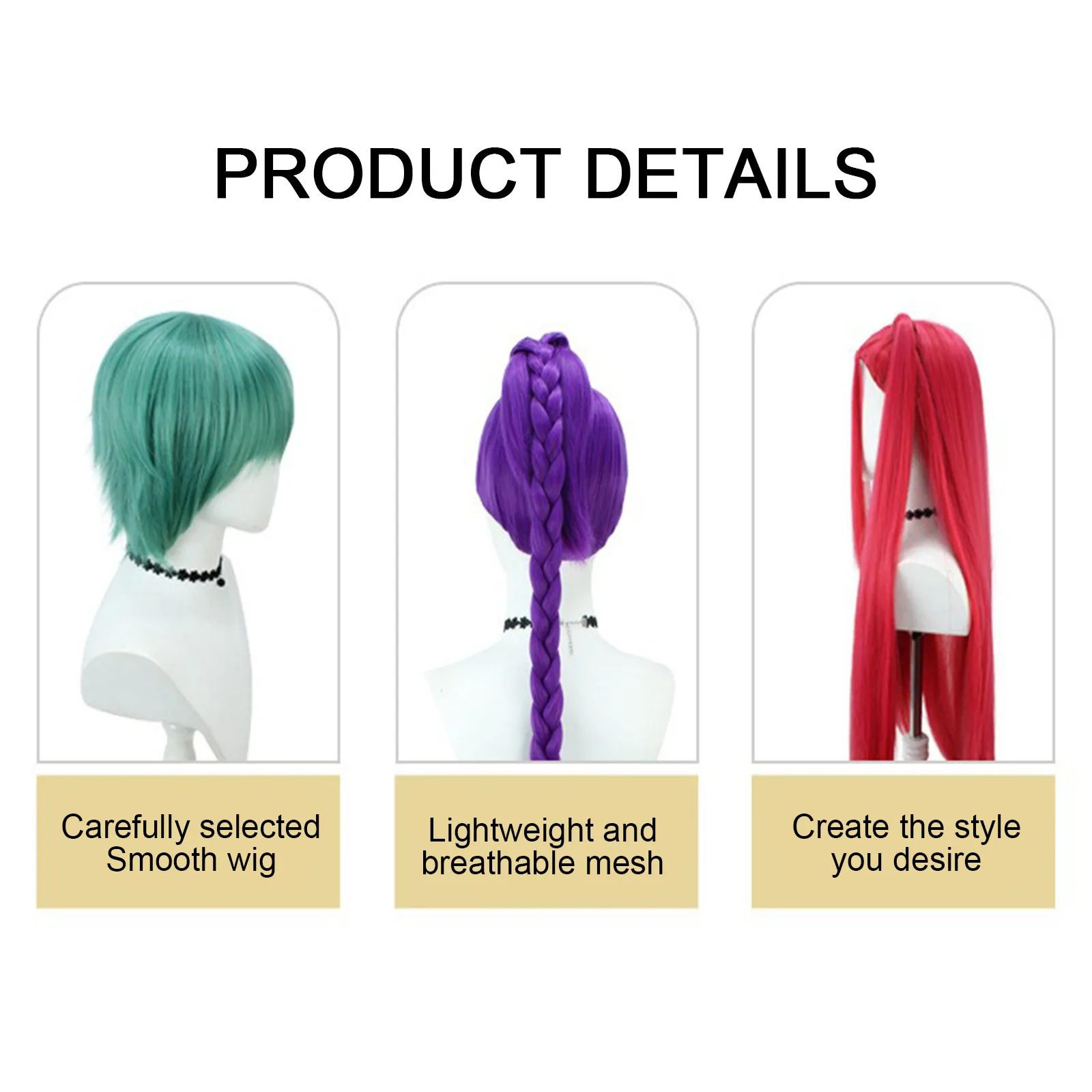 Peruka Halloweenowa Filmowa Kpop Cosplay Mira Rumi Zoey Demon Hunters Fioletowo-Czarno-Czerwona Długa Syntetyczna Peruka Odporna na Ciepło