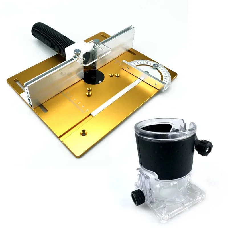Aluminum engraving and milling table, board inserting woodworking edge trimming machine with meter ruler workbench