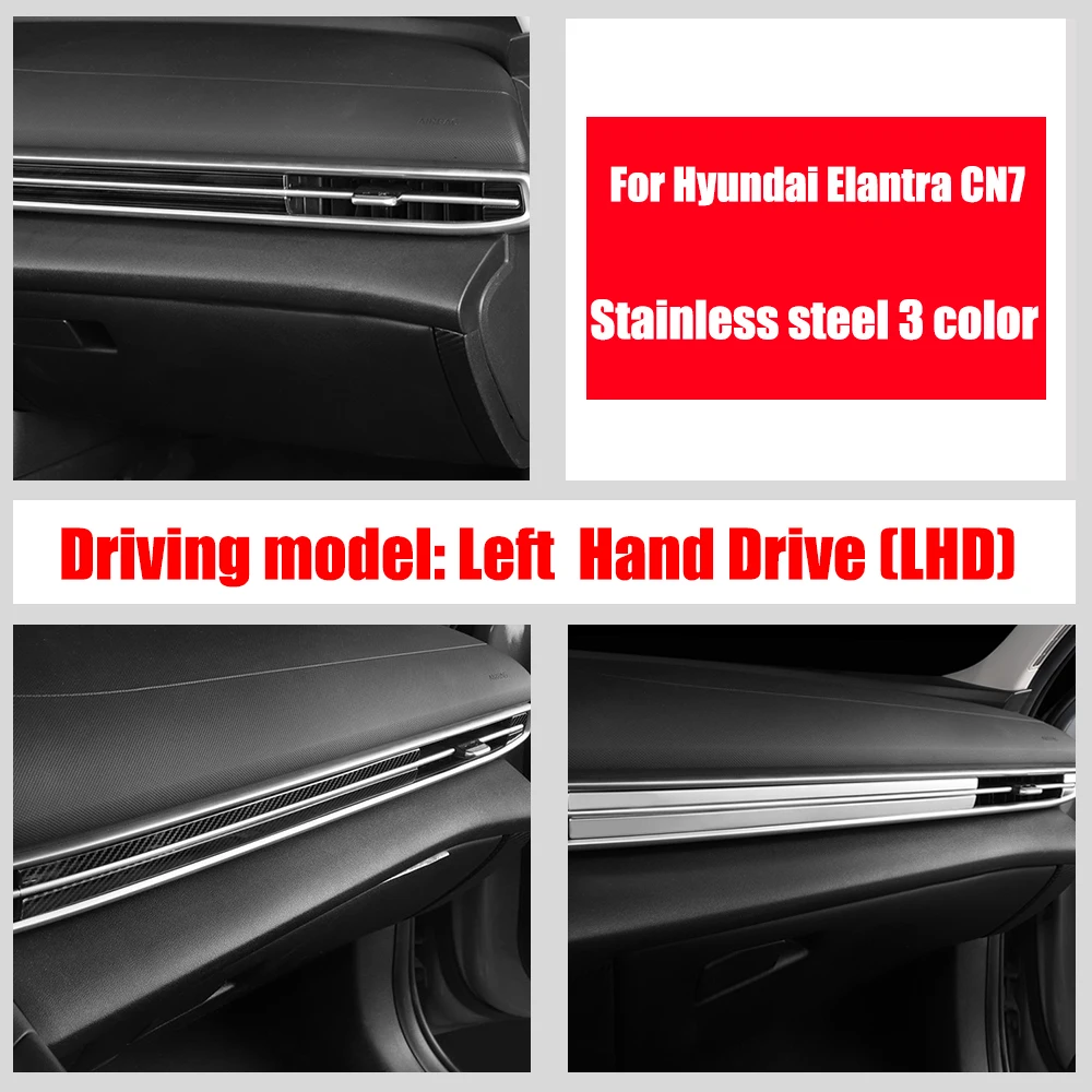 

For Hyundai Elantra CN7 2020 2021 Interior Accessories Stainless Car Centrol Console front Air Conditioning Outlet Vent Frame