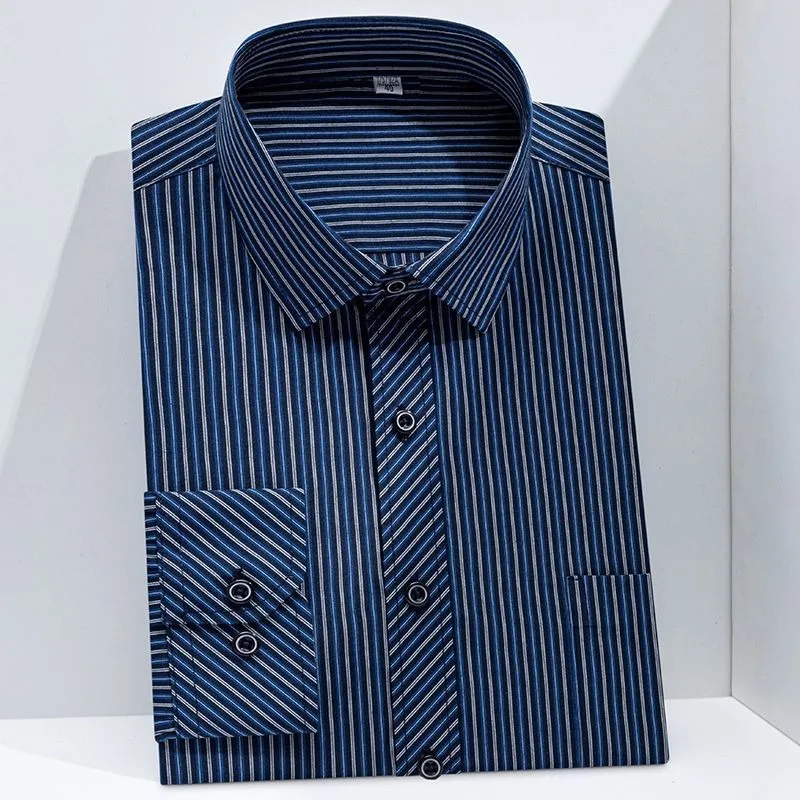 

Classic Plaid Striped Men's Oversized Dress Shirts Long Sleeve Plus Size Business Casual Social Cotton Shirts Wholesale GOZBKF