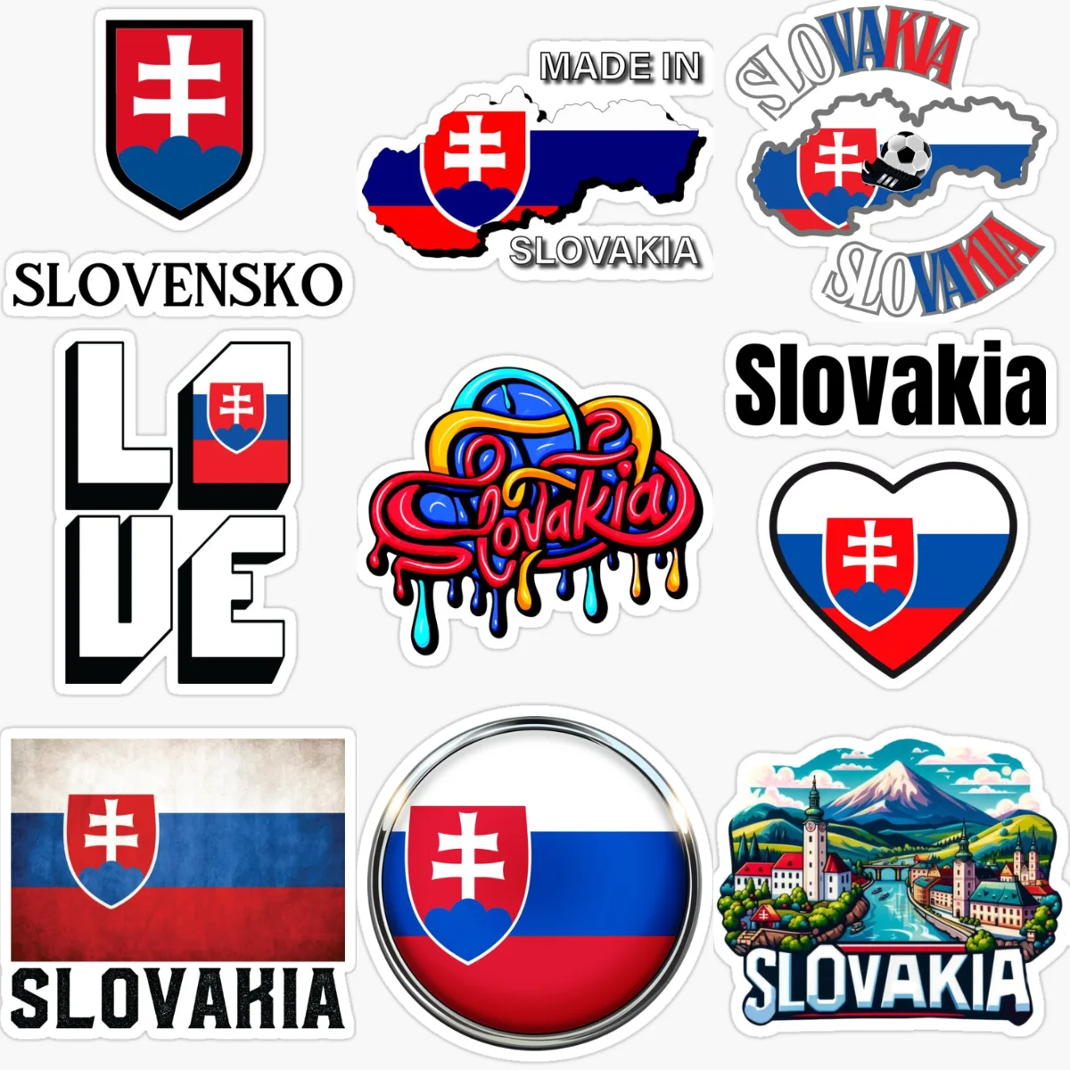 

Slovakia Flag Map Emblem Creative PVC Stickers for Car Bicycle Van Motorcycle Helmet Window Fridge Wall Decoration Accessories