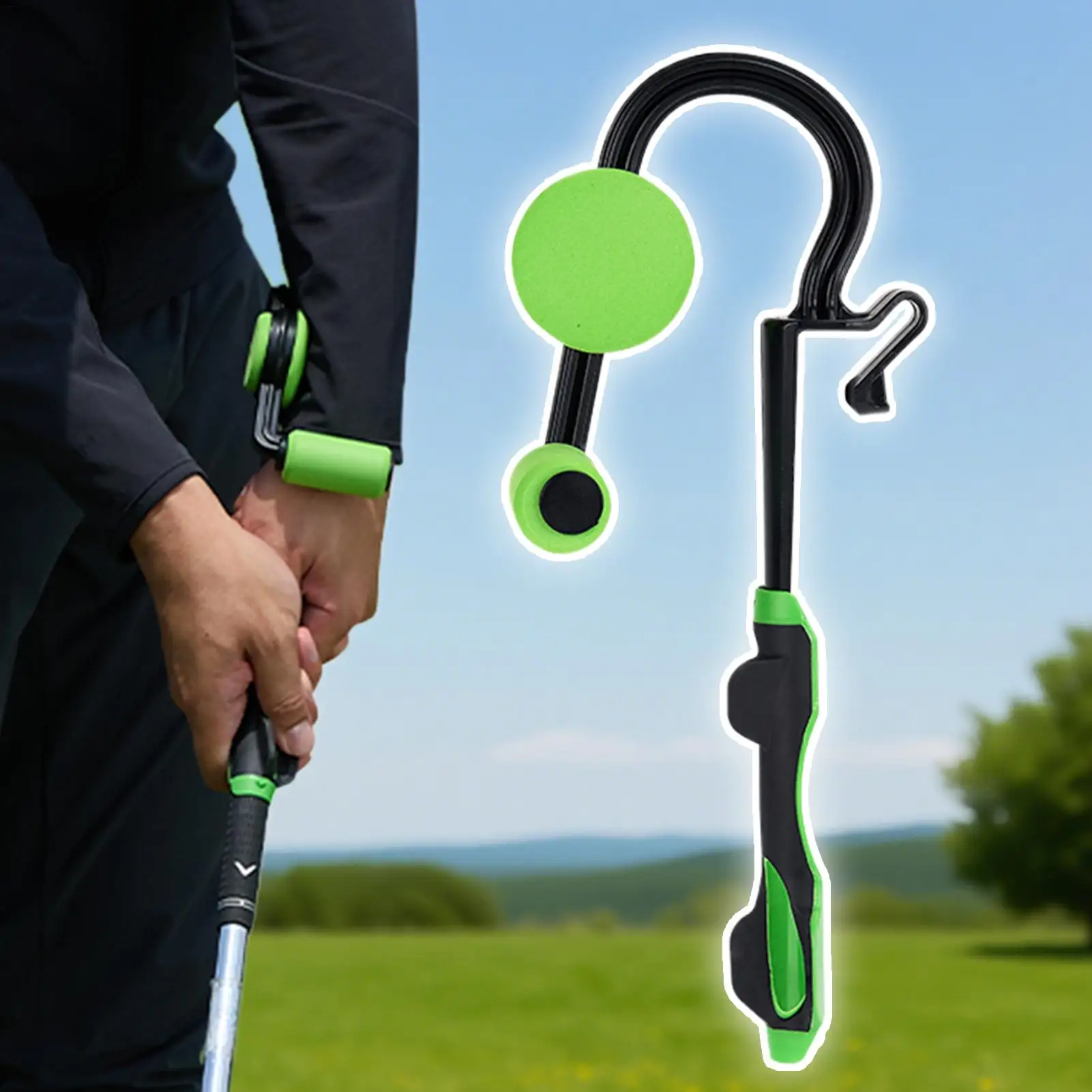 

Тренажер для качелей для гольфа, инструмент для управления позами с квадратной рукояткой, инструмент для мгновенной обратной связи на основе, инструмент для коррекции ручного захвата клюшки