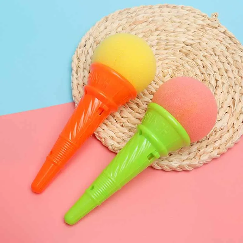 Children's Outdoor Game Toys Fun Ice Cream Cone Shooter Sponge Shooting Catapult Ball Parent-child Sports Bouncing Ball Toy Gift