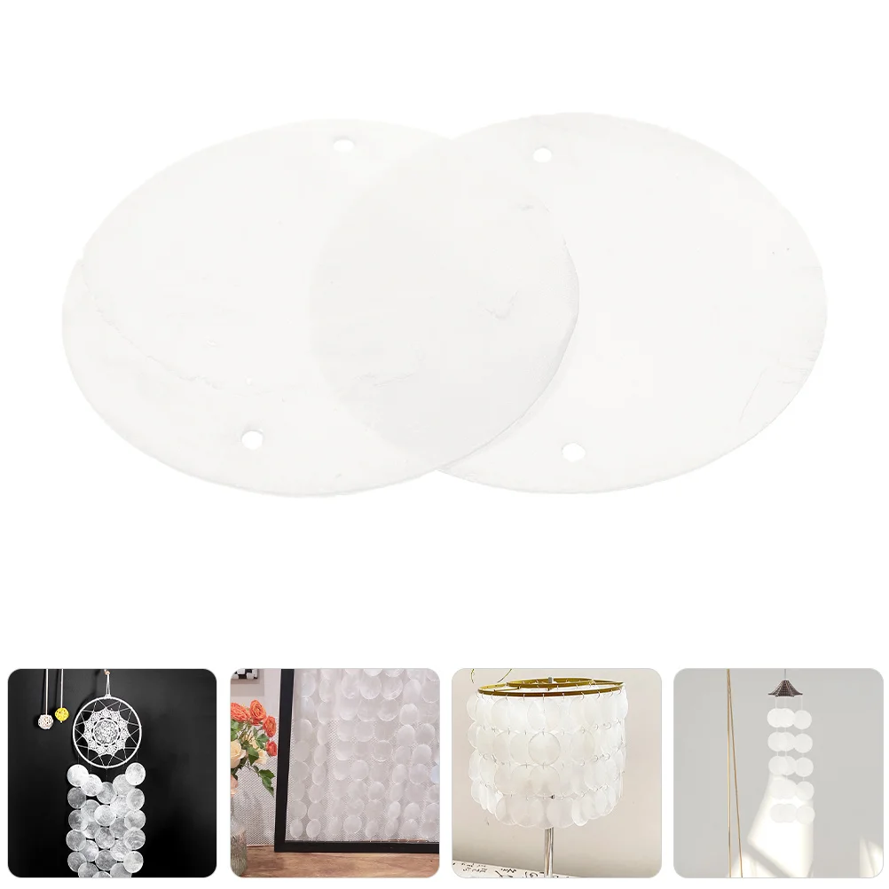 

50Pcs Natural White Shell Discs Double Hole 5Cm Round Craft Beads DIY Wind Chimes Lamps Jewelry Supplies