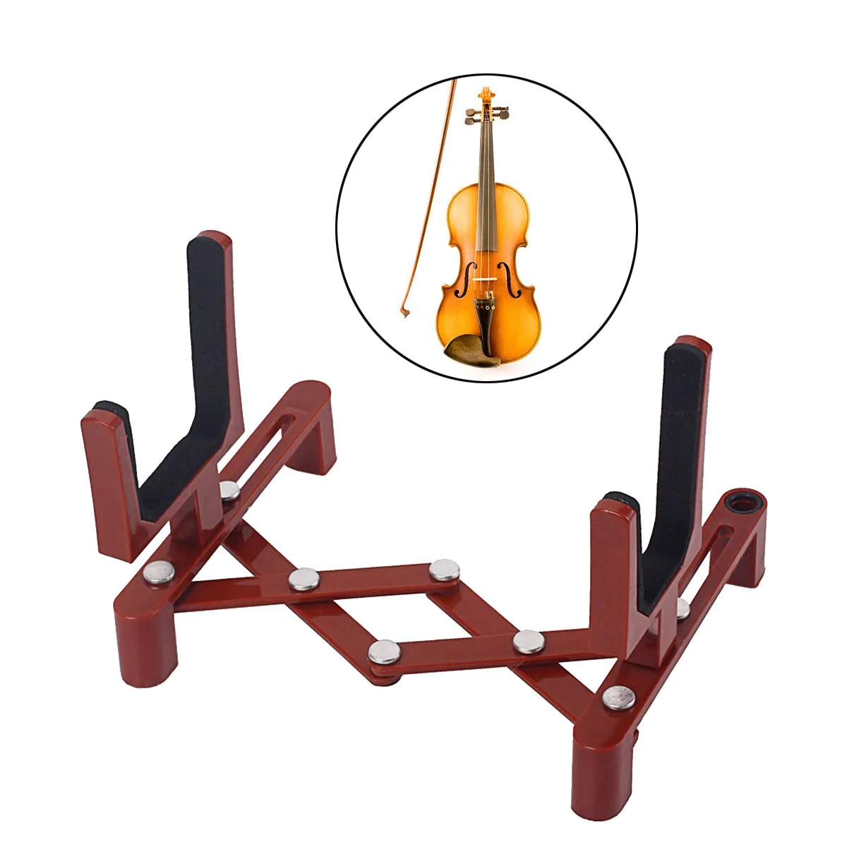 

Violin Stand Professional Foldable Bracket Fall to The Ground Portable Red Floor