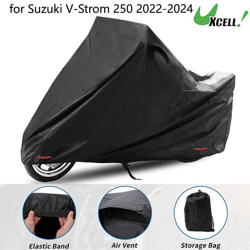 

Чехол для мотоцикла X Autohaux 301D-PU для Suzuki V-Strom 250 2022-2024, полная защита от внешних воздействий, водонепроницаемый чехол для мотоцикла