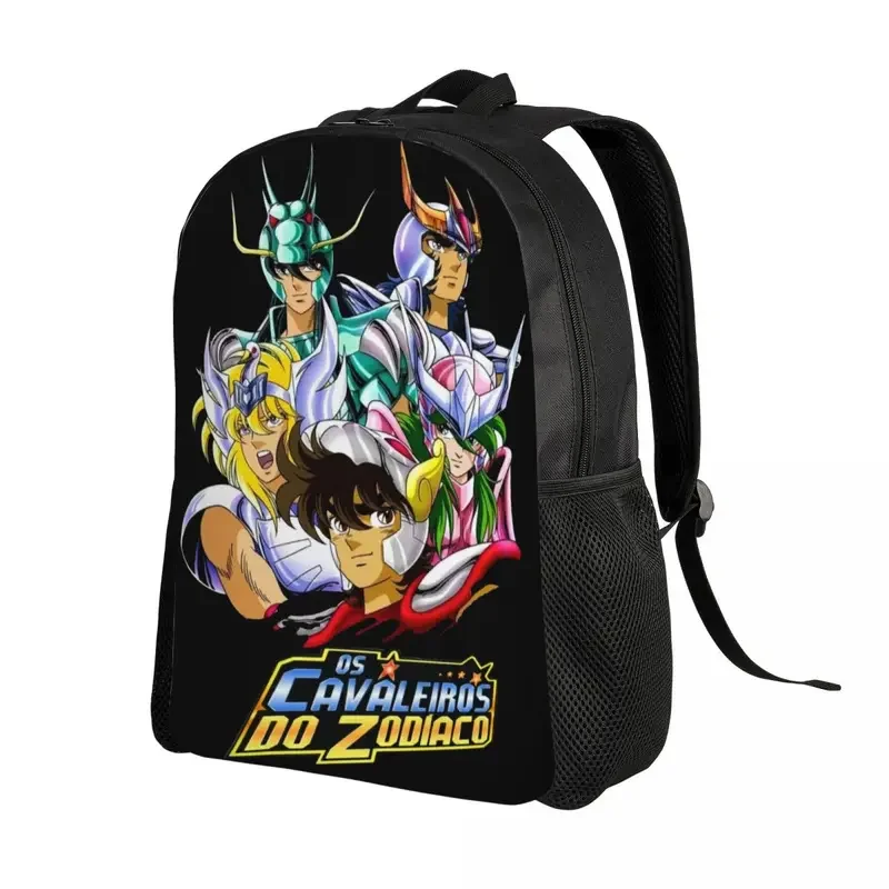 Saint Seiya rycerze zodiaku plecak dla kobiet mężczyzn wodoodporny College Cartoon Manga torba z nadrukiem