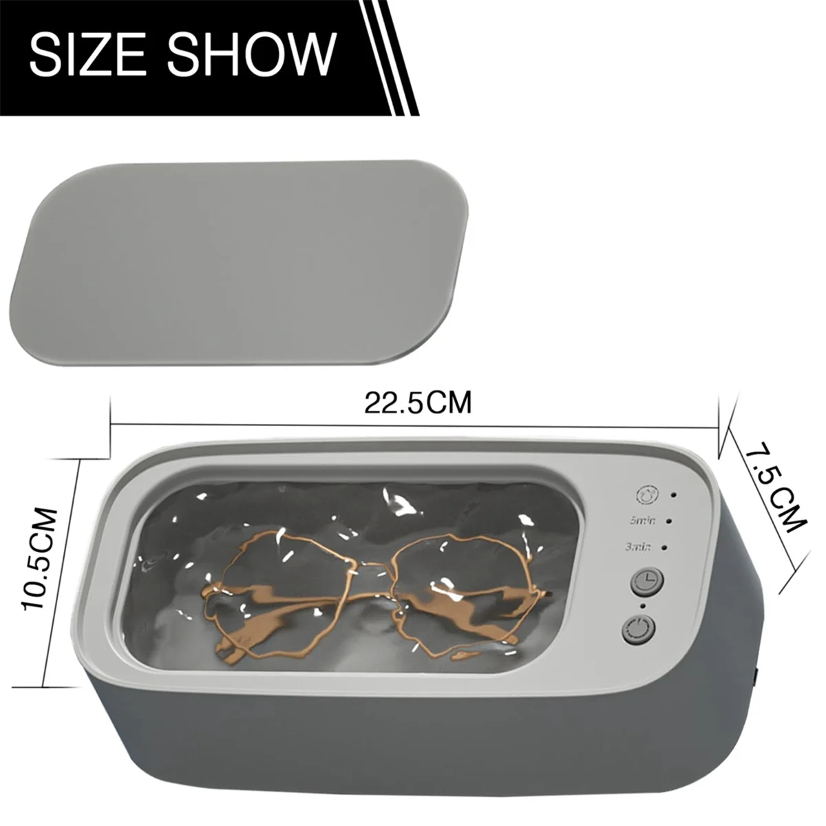 Ultrasonic Cleaner, 3 Modes of Cleaning, Portable 45KHz Low Noise Ultrasonic Glasses Cleaner(Chargeable Version)