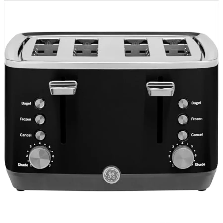 

4 Slice Toaster with Extra Wide Slots for Breads and Waffles 7 Shade Settings 1500 Watt Black Countertop Kitchen Appliance