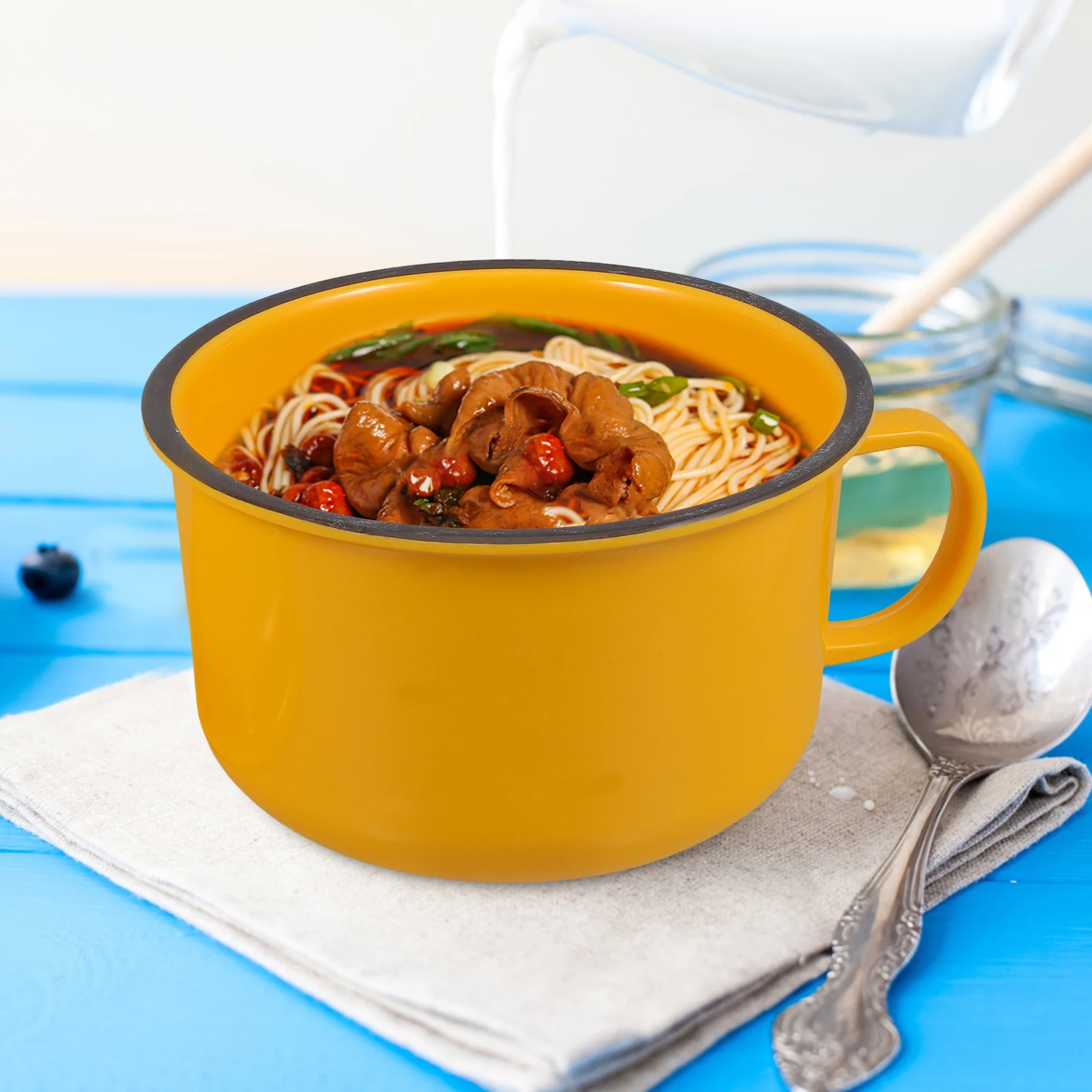 

Ramen Bowl Instant Noodles Melamine Food Serving Bowl Vintage Style Decorative Kitchenware Soup Salad Household Tableware