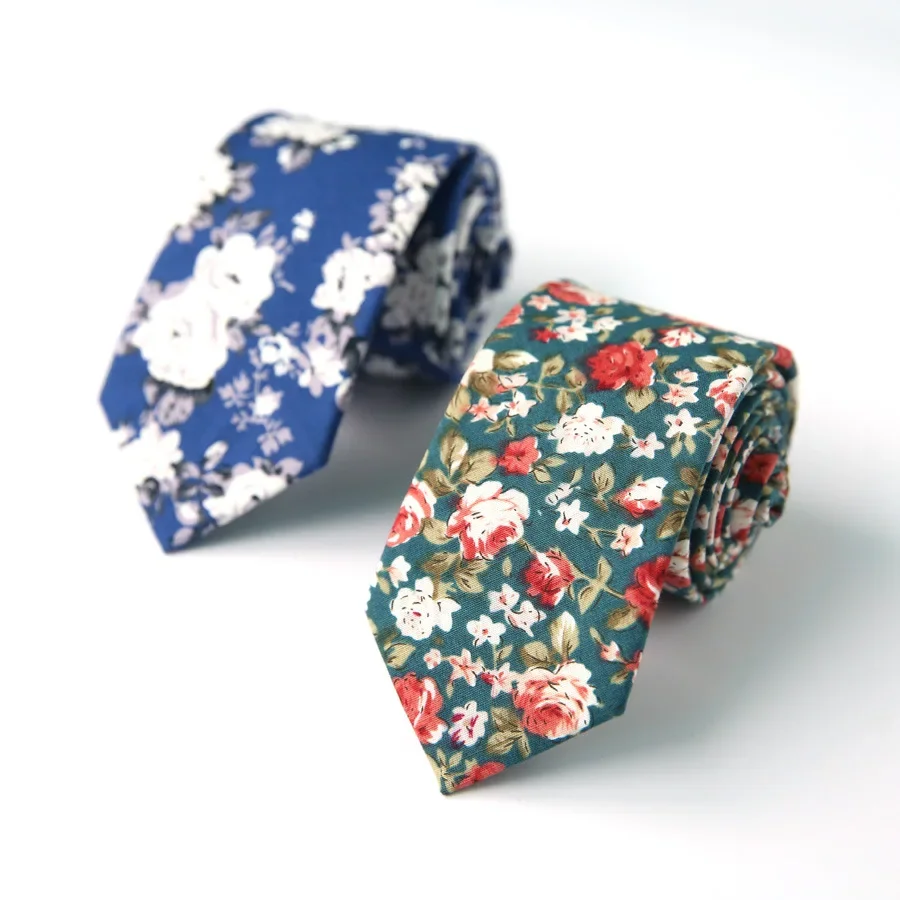 Linbaiway 6cm Women Neck Tie for Men Cotton Floral Printed Wedding Butterfly Female Bow Tie Cravat Accessory Custom Logo