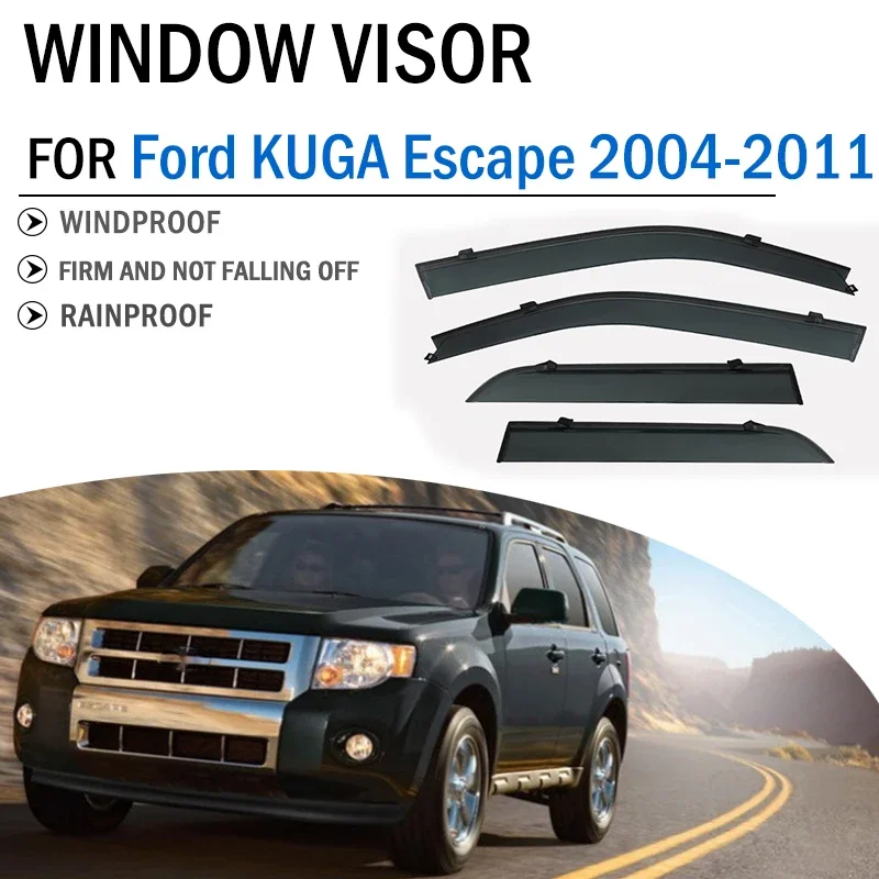 

2004-2011 FOR Ford Kuga Escape C394 Window Visor Deflector Visors Shade Sun Rain Guard Smoke Cover Shield Awning Trim