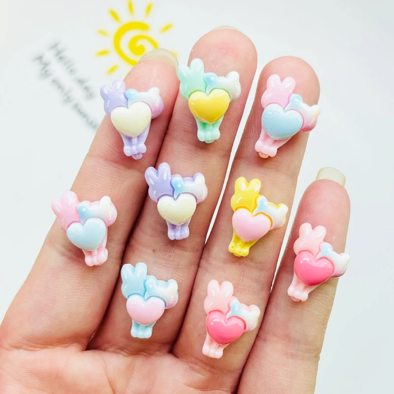 20 Pcs New Lovely Cartoon Colored Peach Heart Balloon Series Resin Scrapbook Diy Jewellery Hairpin Accessories Decorate