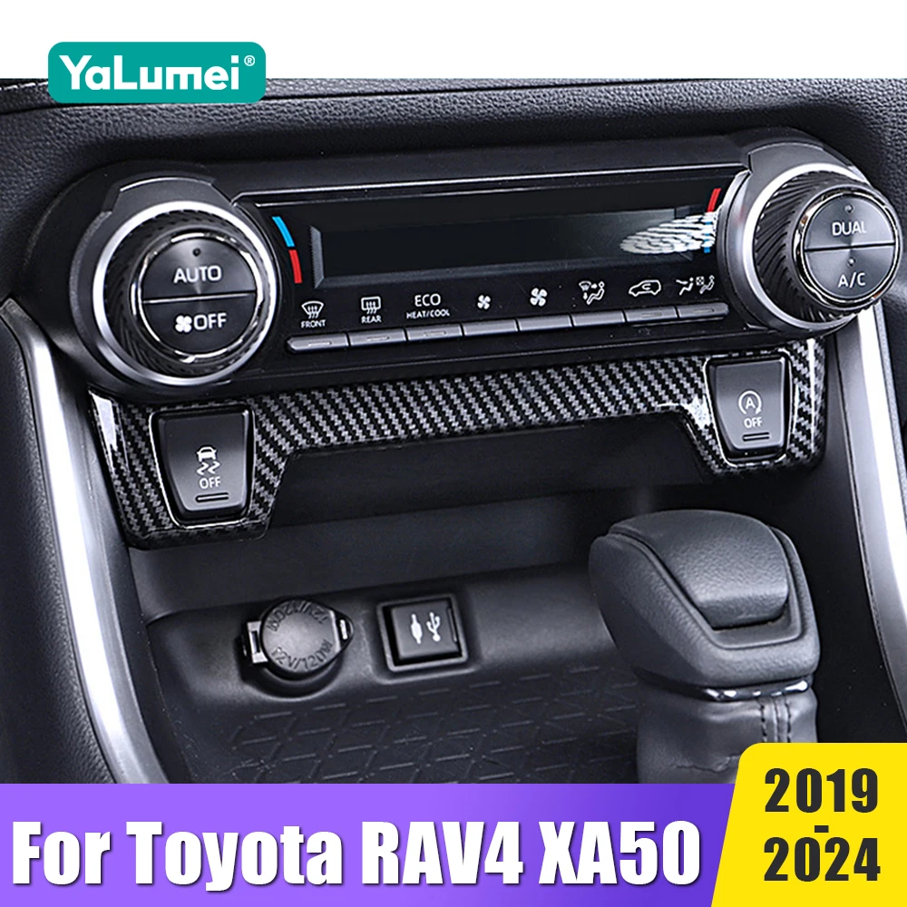 

For Toyota RAV4 XA50 2019-2021 2022 2023 2024 Center Console Sticker Strips Car Seat Heating Button Frame Cover Trim Accessories