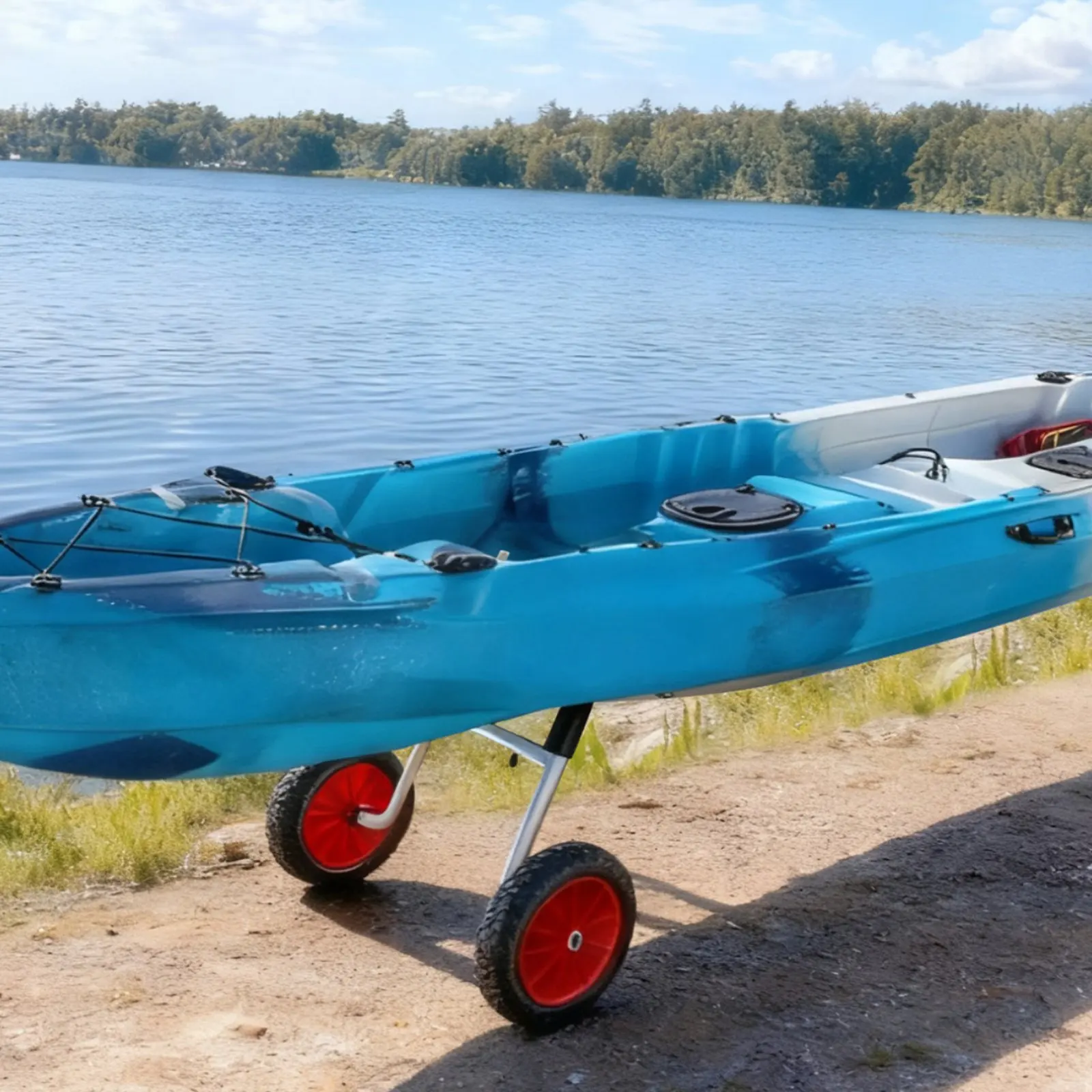 カヤックトロリー頑丈な調整可能なカヤックトロリー水上バイク運搬カート軽量アルミニウムボートキャリアホイール