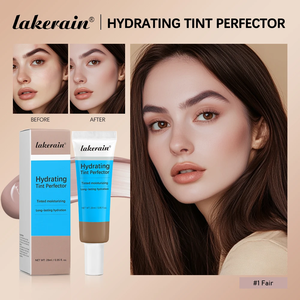 Lakerain fond de teint liquide crème hydratante légère teintée crème hydratante correcteur maquillage de Base pour le visage longue durée