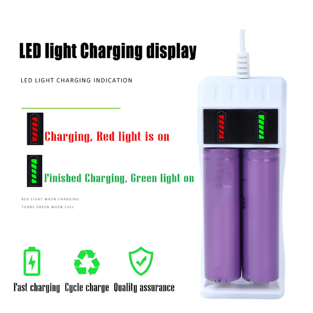 14500 /18650 Battery Charger Universal 2 Slot Li-ion Battery USB Charger Smart Led Chargering for Rechargeable Batteries AA AAA