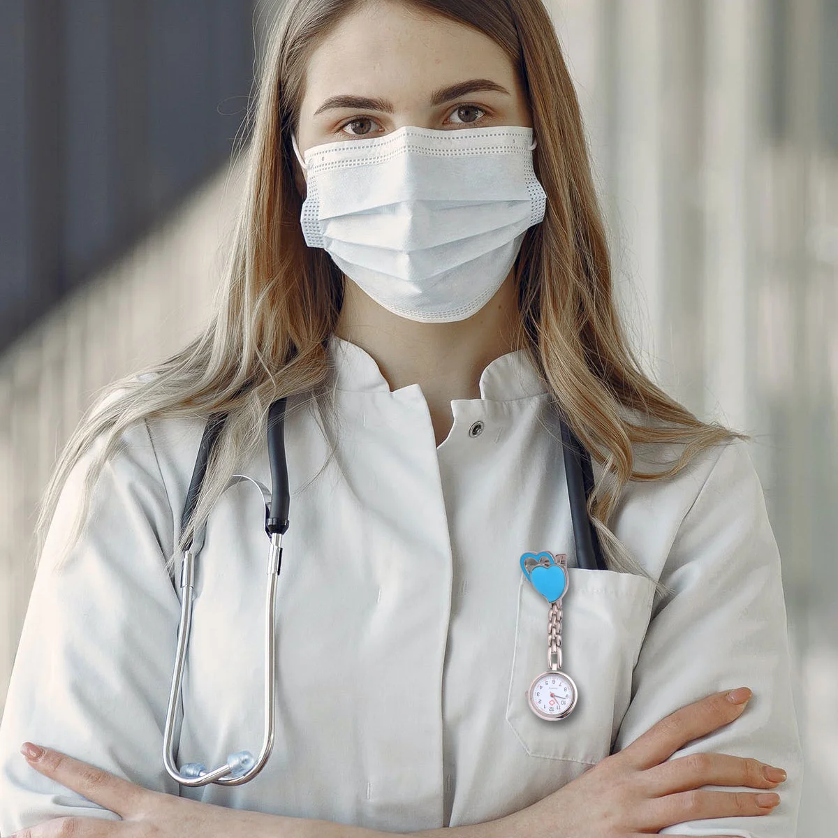 Relojes para hombres Enfermera Bolsillo Moda Colgante Número Forma creativa