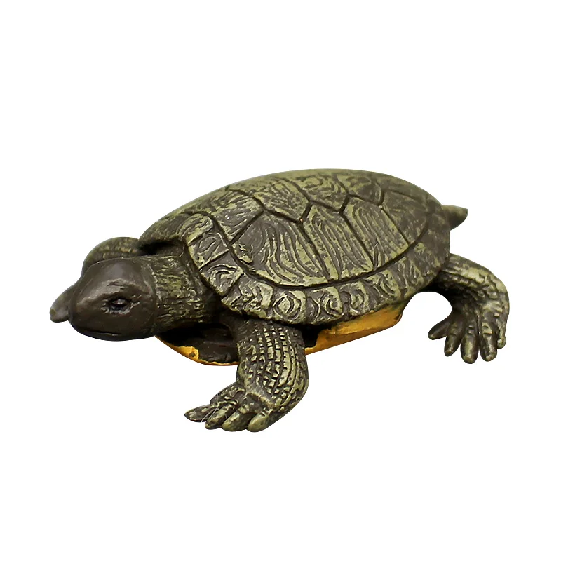 Tartaruga pintada tampando tartaruga figuras de ação brinquedos répteis microscópicos modelo carro interior desktop ornamento acessórios