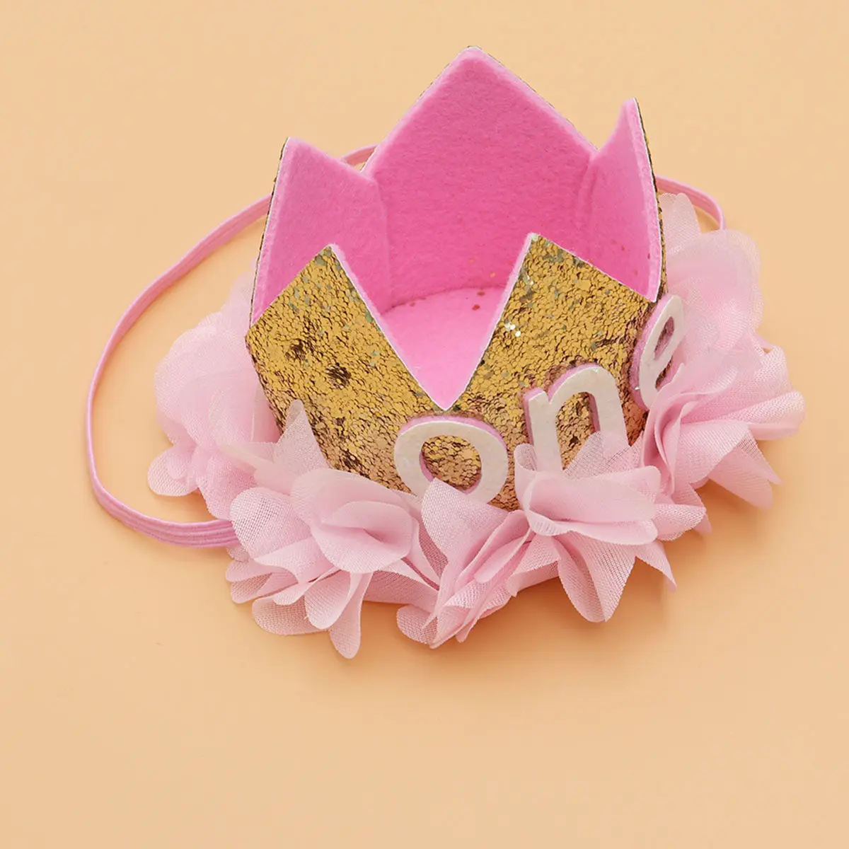 

Повязка на голову на день рождения с красивым цветком и блестящей короной, шикарное легкое украшение для волос для нарядов на первый день рождения