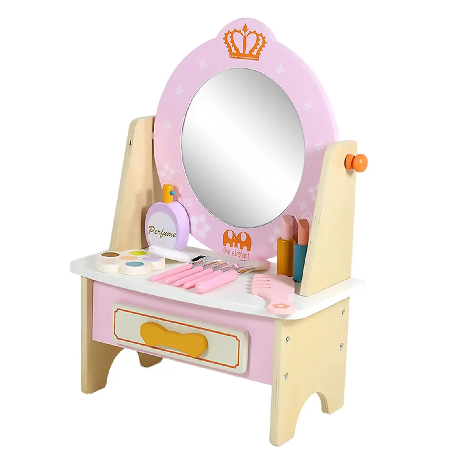 Mesa de vaidade de princesa montessori com acessórios de maquiagem, conjunto de beleza, dramatização, simulação de mesa de maquiagem, brinquedos para meninas, presentes