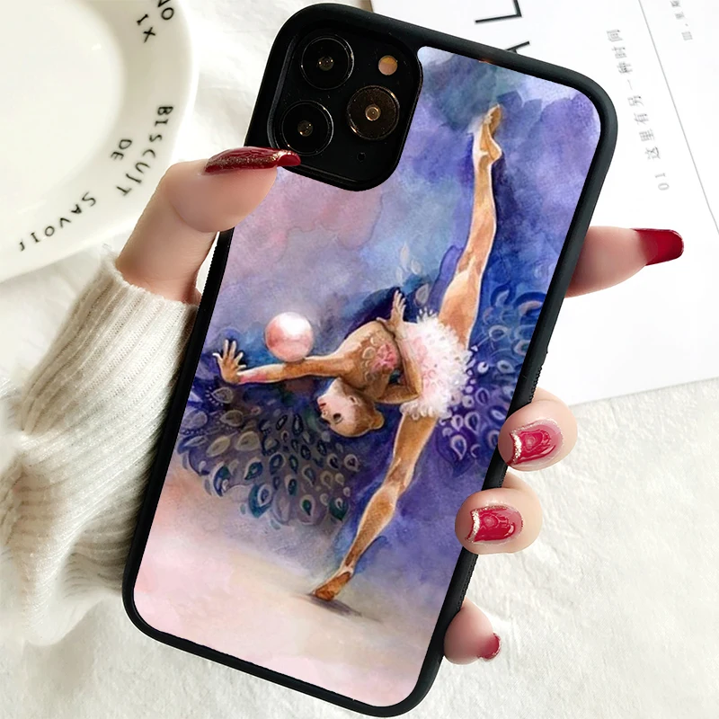 5 5S SE 2020 Phone Cover Case for iPhone 6 6S 7 8 PLUS X XS XR 11 12 13 MINI 14 PRO MAX Rubber Silicone gymnastics