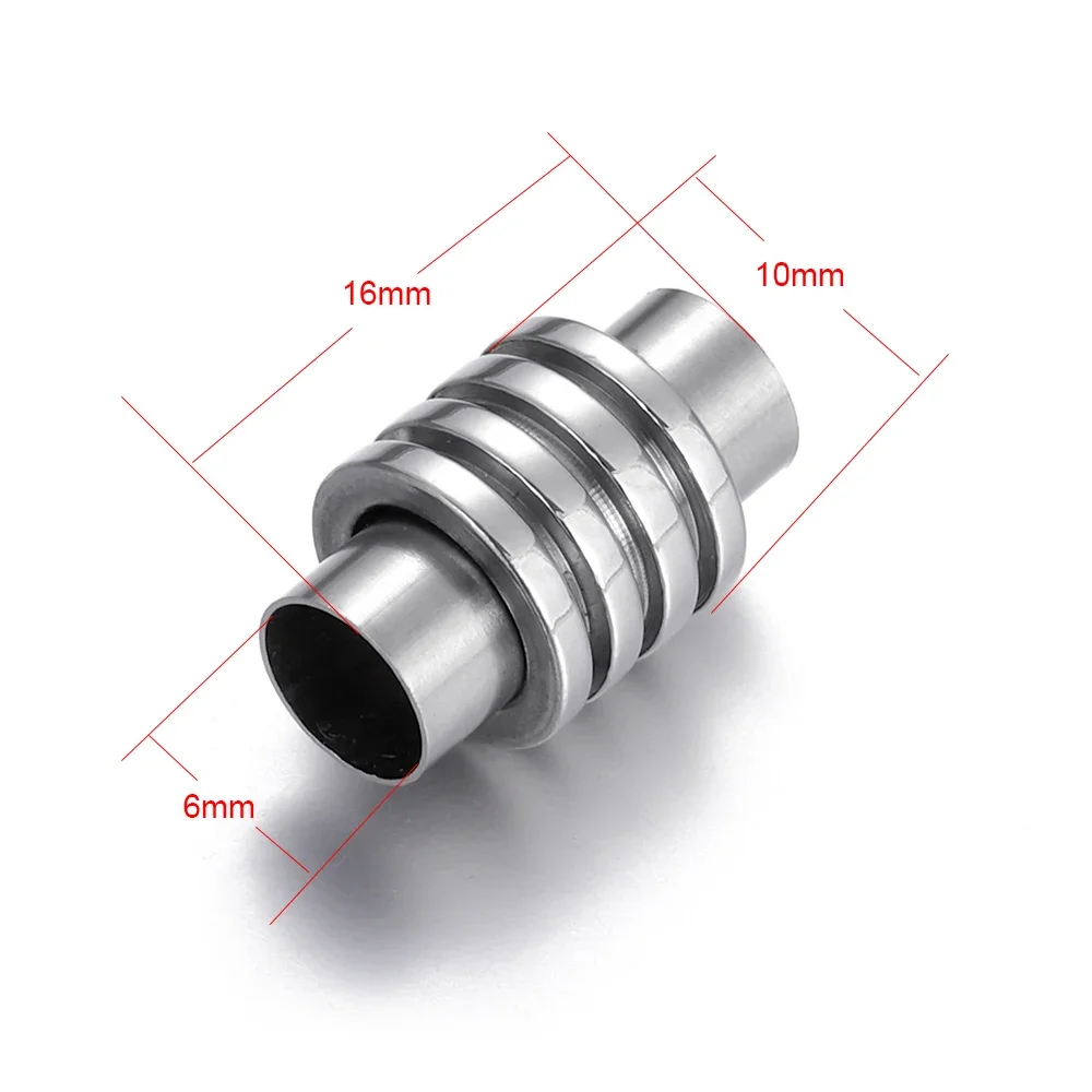 Stainless Steel Magnetic Clasps Hole 6mm Leather Cord Clasp Bracelet Magnet Buckle Closure DIY Jewelry Making Accessories