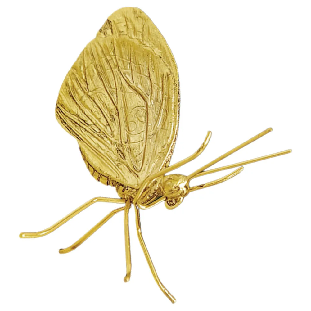 

Metal Butterfly Decorative Piece Golden Dragonfly Sculpture Mini Figurine Home Office Car Brass Insect Statue Animal Desk