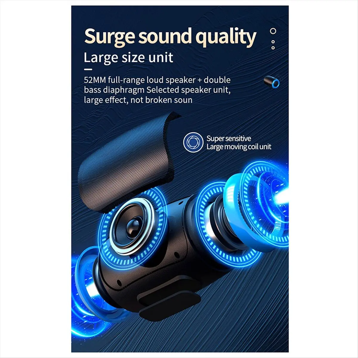

Портативный динамик AABFK, беспроводные Bluetooth-колонки стерео 5,3 FM/SD/USB-диском/приспособлением, водонепроницаемые для наружного Hi-Fi звука