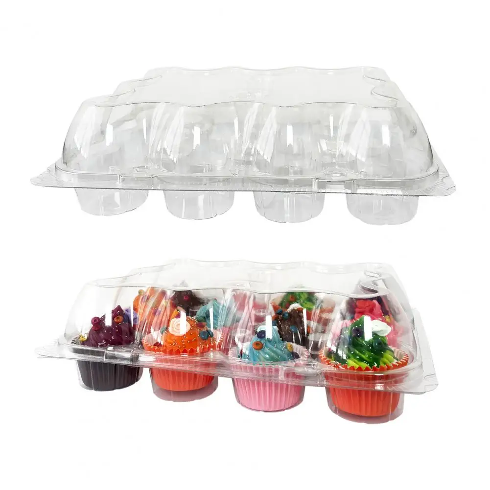 Cake Box with Secure Snap-on Closure 12pcs Stackable Cupcake Carrier Containers Disposable Cupcake Holder Boxes for Weddings