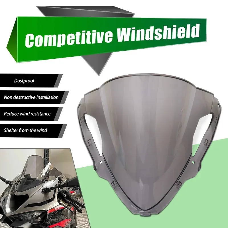 ل ZX6R ZX-6R 2024 دراجة نارية الزجاج الأمامي منحرف الرياح درع حامي الجبهة شاشة الزجاج الأمامي هدية الزجاج الأمامي