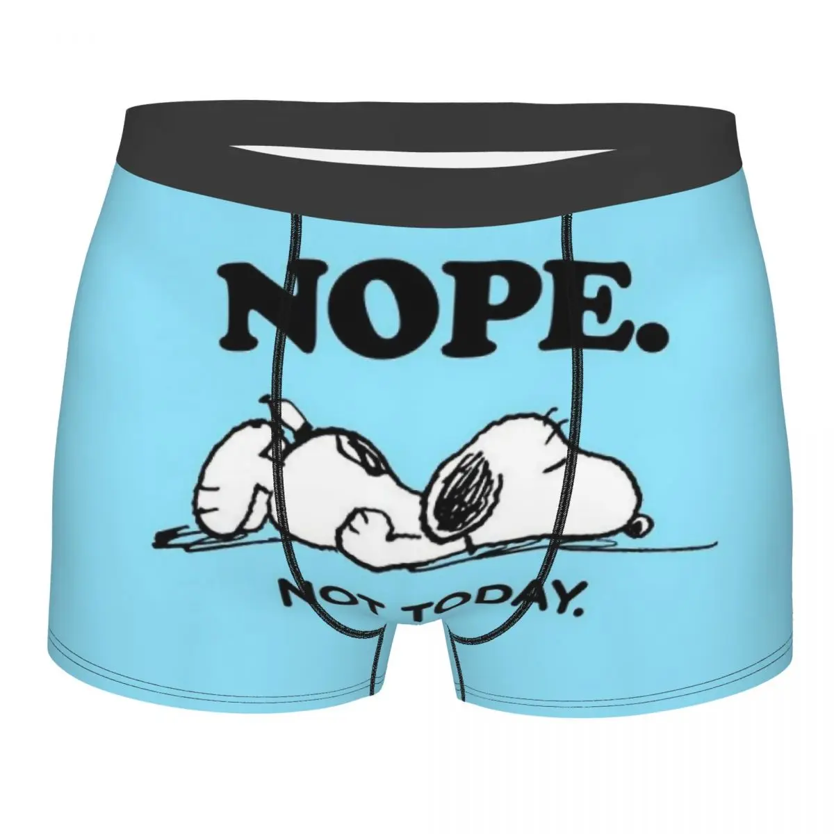 Custom S-Snoopys Lying Down Boxer Shorts For Homme 3D Print Kawaii Hot Classical Underwear Panties Briefs Stretch Underpants