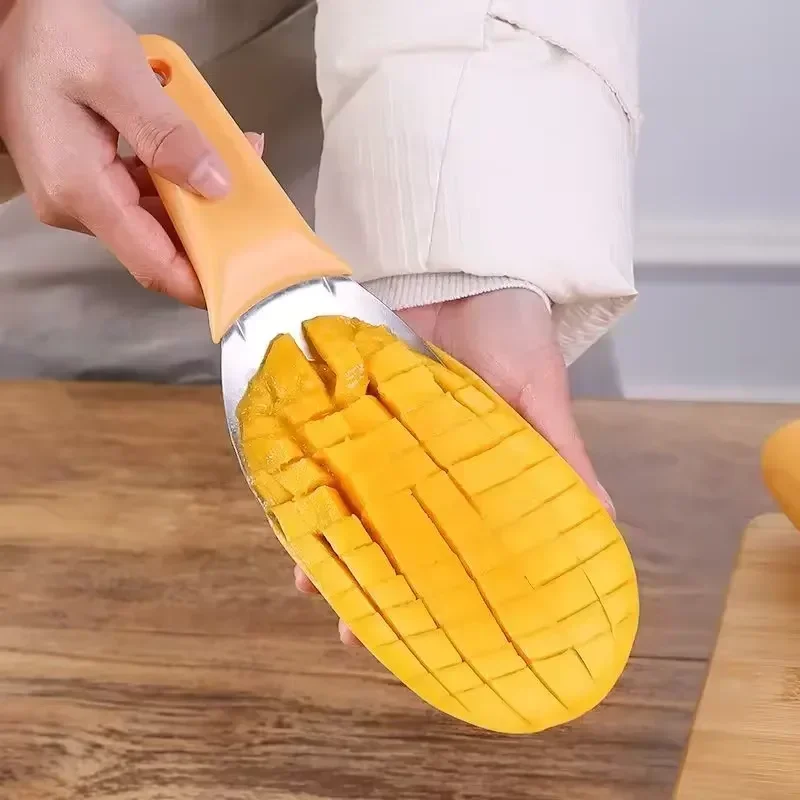 حار متعدد الوظائف المانجو ملعقة المانجو سكين قطع الحبيبات أداة مقشرة مقشرة المانجو الأفوكادو مغرفة المطبخ الفاكهة أداة #1