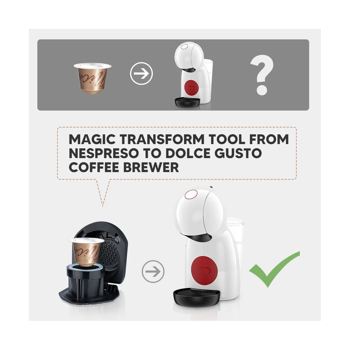 Adattatore per capsule per capsule Converti Crema per macchina da caffè Xs 2A