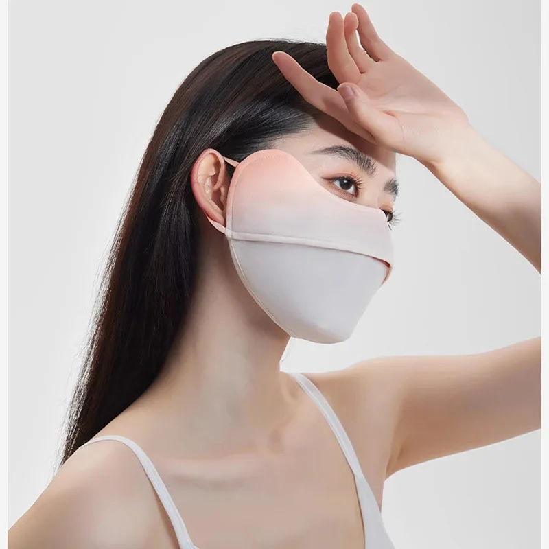 Maschera antisole estate B115 protezione UV da donna maschera leggera e traspirante in seta di ghiaccio maschera sfumata di alta bellezza