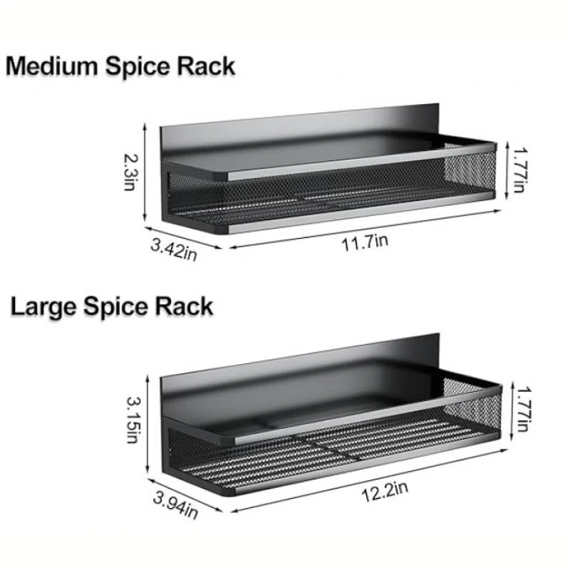 Magnetic Spice Rack Magnetic Rack for Refrigerator Spice Organizer with 8 Hook Rack Magnetic Shelfs