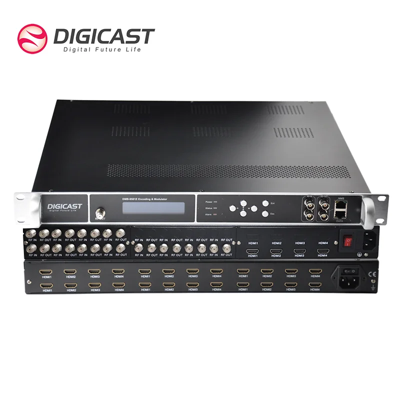 Multichannel HD H264 Encoder Modulator 4 or 8 RF Output for Digital TV Headend System