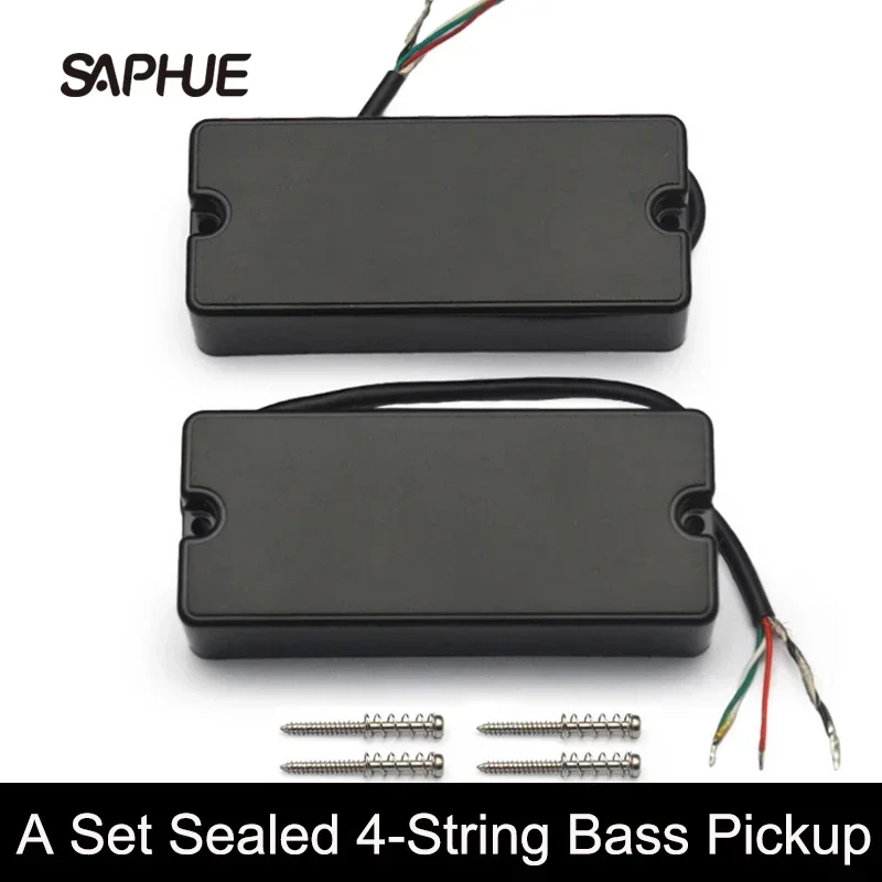 Sealed Soapbar 2 Holes Bass Guitar Pickup 4-String Double Coil Humbucker Pickup N-11K/B-18K Ceramic Magnet Bass Guitar Parts