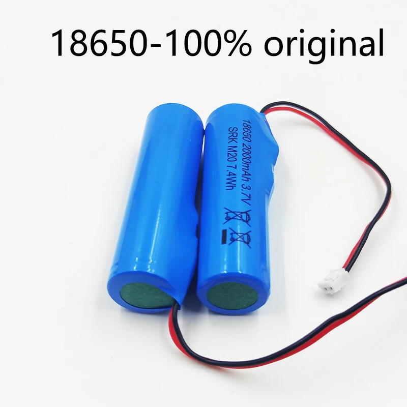 Original 3.7V 2000mAH Rechargeable Lithium Battery 18650 Li-ion with PCB PH2.0-2P Battery for Fishing LED Light Bluetooth 4.2V