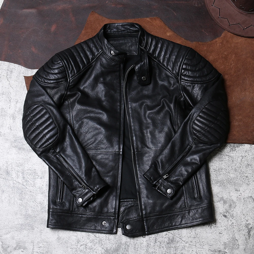 

2022 Asian Size Super Slim Fitting Genuine Goat Leather Jacket