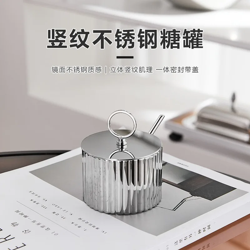 Luxury seasoning box Stainless steel kitchen storage box Jar seasoning bottle