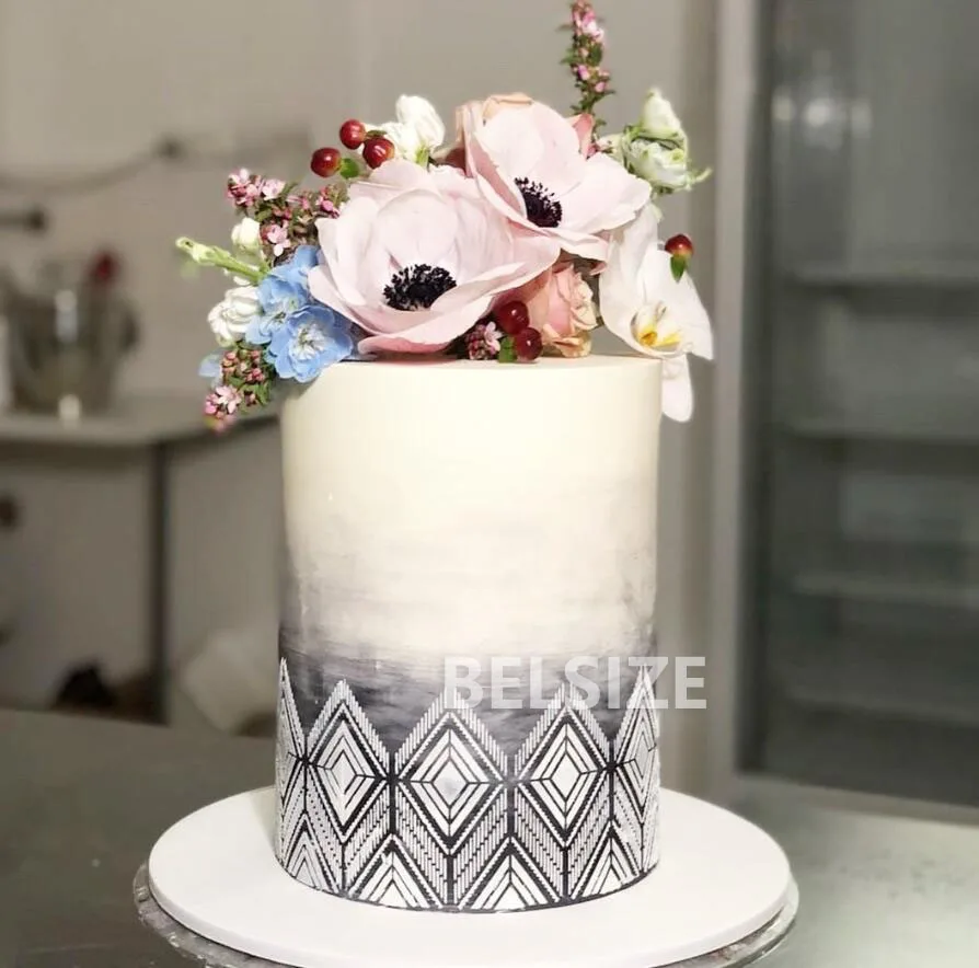 Cake Decorating Stencils Templates Floral Stencil Wedding Cake Lace Boder Fondant Mesh Stencil Spray Flora Molds Pastry Tools