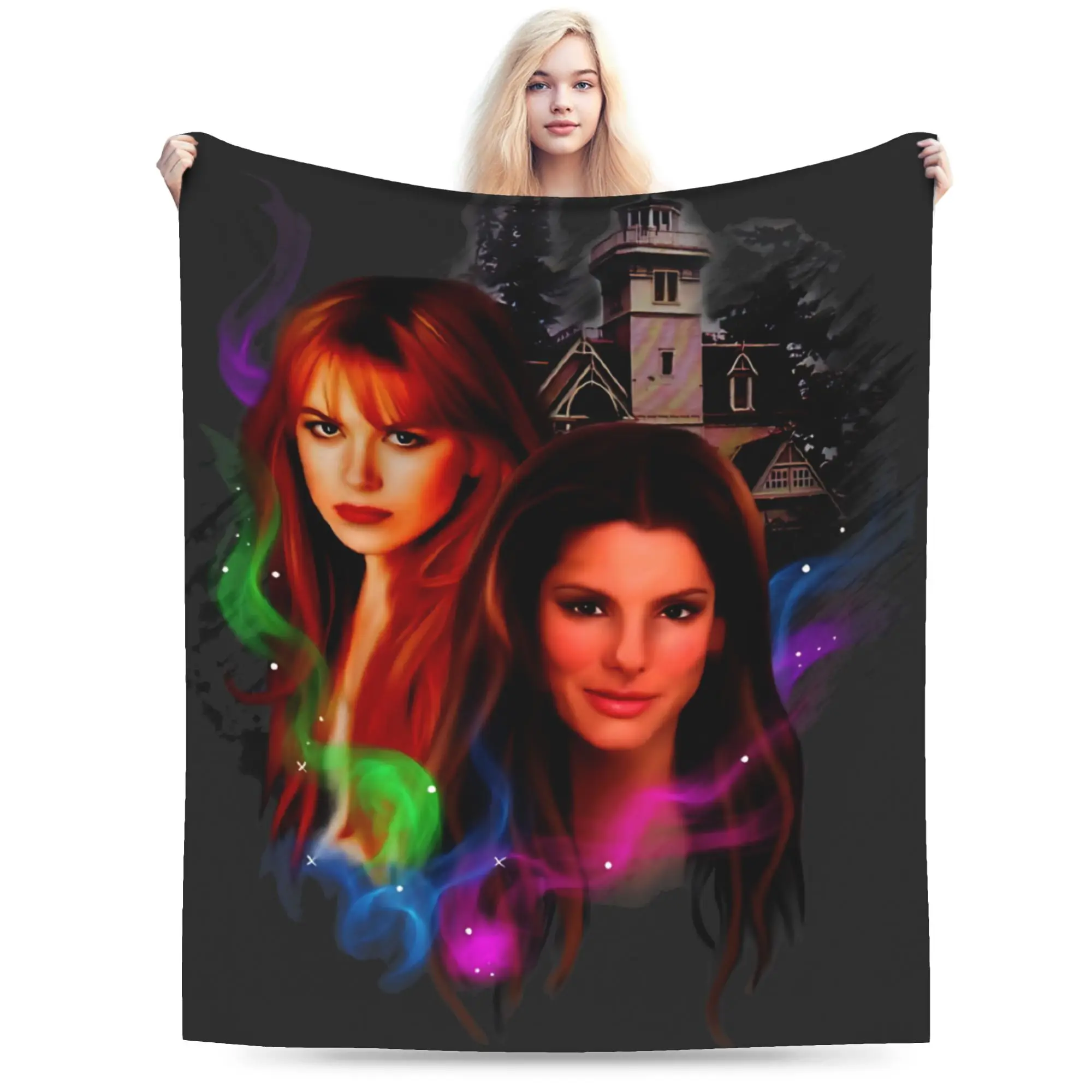 Practical Magic 2 Witch Sisters Spellcasting Gothic House Supernatural Fantasy Blankets Soft Flannel Throw Blanket Bedspreads