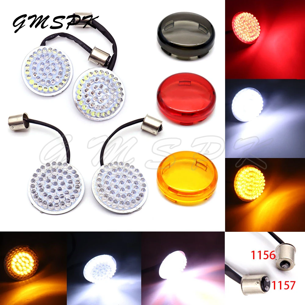 Motocykl 11557 Przód 11556 Tył Bullet Style Wkładki kierunkowskazów LED + soczewka pasująca do Harley Sportster Touring Dyna Softail