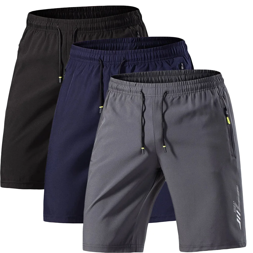 

Быстросохнущие спортивные шорты для мужчин, летние шорты для бега и фитнеса, тонкие дышащие шорты из ледяного шелка, спортивная одежда для пляжа и бега, мужские шорты.