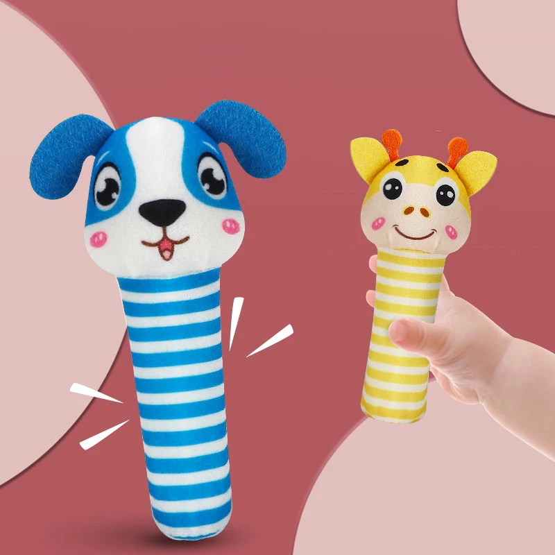 Baby Cartoon Animals Bell Rattle for Children Cute Plush Rattle Toys Newborn Mobiles Infant Bebe Toys Christmas Gift Stuff