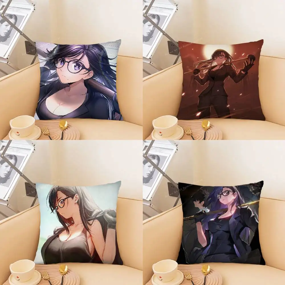 Southern Hizuru Animation Summer Time Rendering Pillow Case Fashion Square Pillowcase Bedroom Sofa Room Ins Decoration Leisure