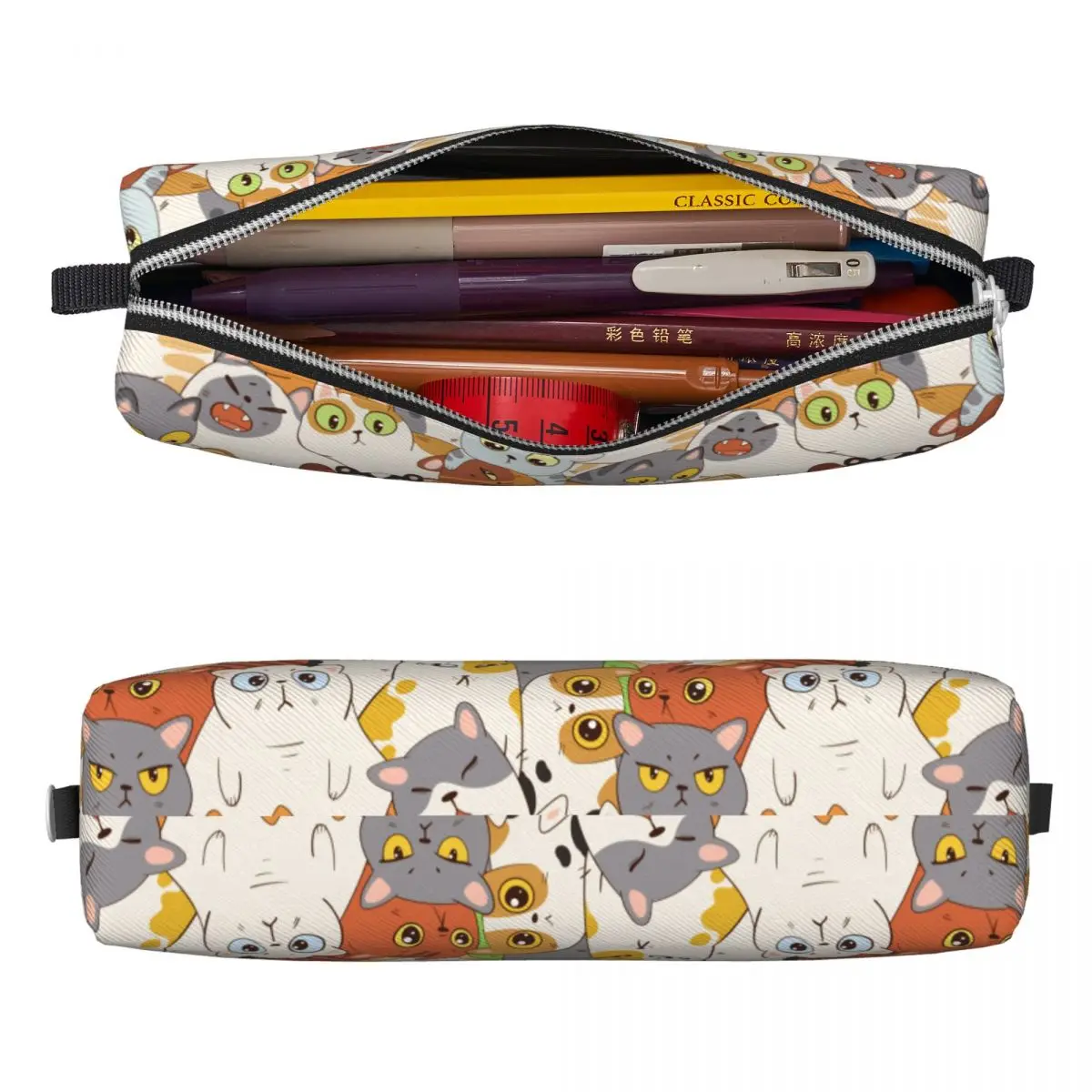 Leuke Grappige Cartoon Katten Potlood Case Schattige Dieren Potlooddoos Pen Doos Voor Meisje Jongen Big Bags Studenten School Geschenken Briefpapier