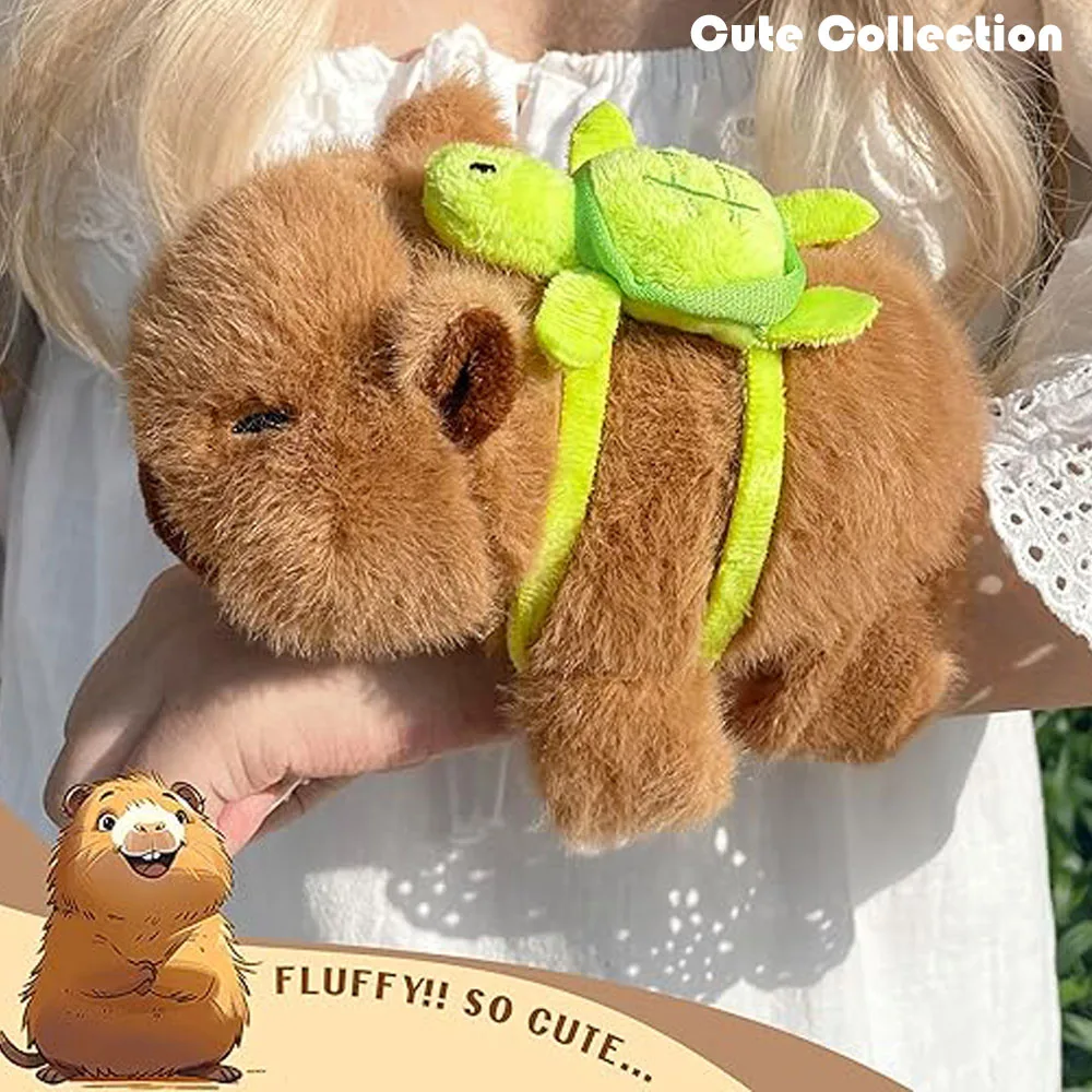 2 Stück süßer Capybara-Plüsch-Papa-Ring, weiches, mit Polyesterfaser gefülltes Tierspielzeug mit flauschiger Textur, flexibles Armband für alle Rassen